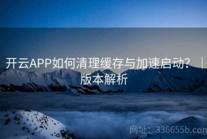 开云APP如何清理缓存与加速启动？｜版本解析
