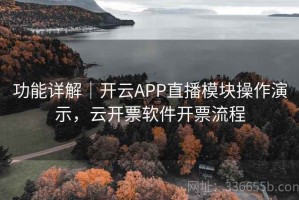 功能详解｜开云APP直播模块操作演示，云开票软件开票流程