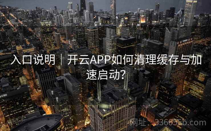 入口说明｜开云APP如何清理缓存与加速启动？
