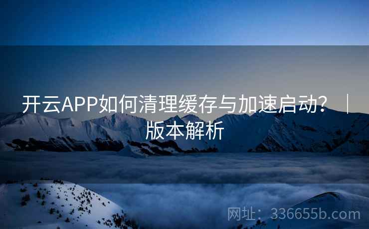 开云APP如何清理缓存与加速启动？｜版本解析