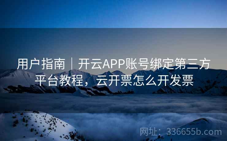用户指南｜开云APP账号绑定第三方平台教程，云开票怎么开发票