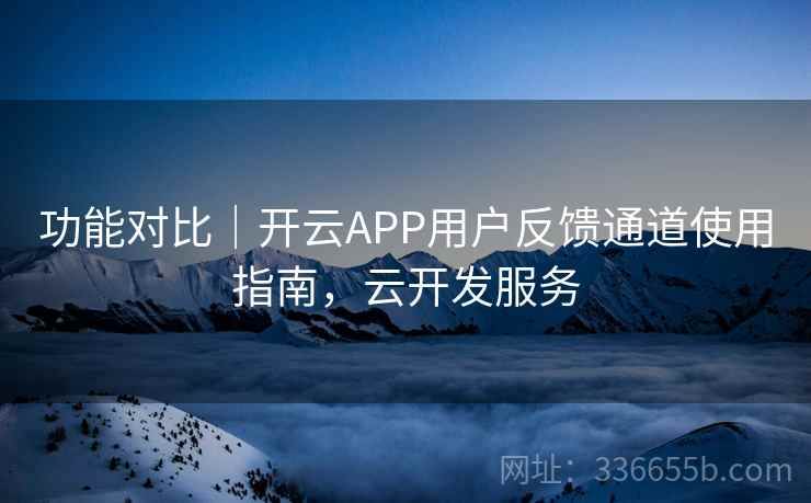 功能对比｜开云APP用户反馈通道使用指南，云开发服务
