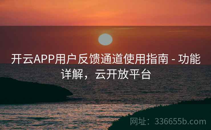 开云APP用户反馈通道使用指南 - 功能详解，云开放平台