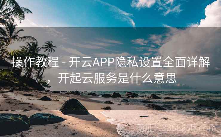 操作教程 - 开云APP隐私设置全面详解，开起云服务是什么意思