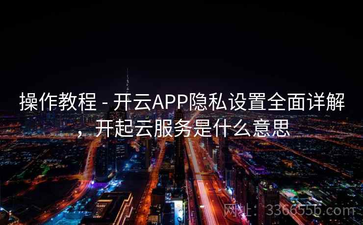 操作教程 - 开云APP隐私设置全面详解，开起云服务是什么意思